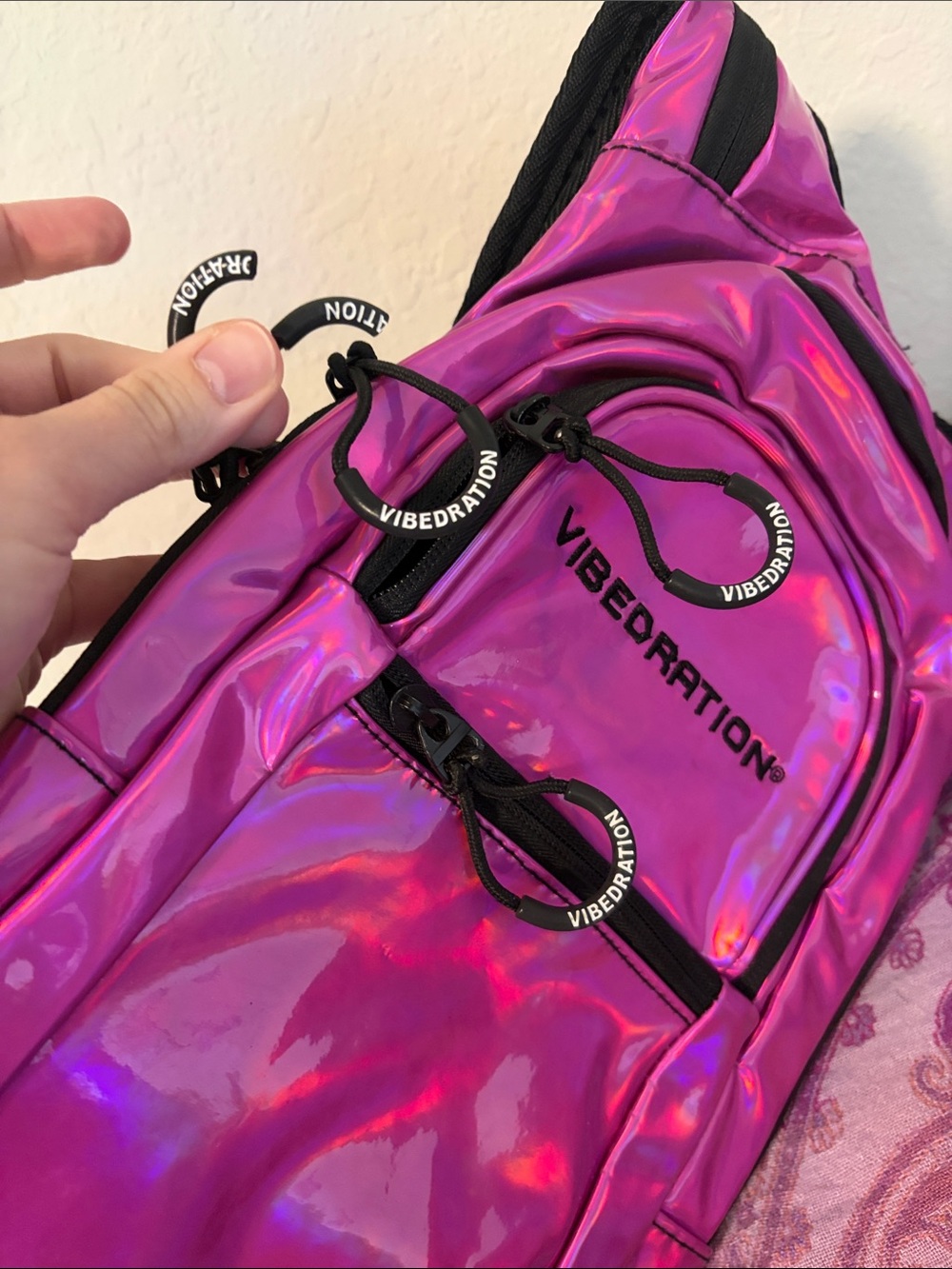 Holographic Hot Pink Vibedration Hydration Pack - Picture 8 of 14